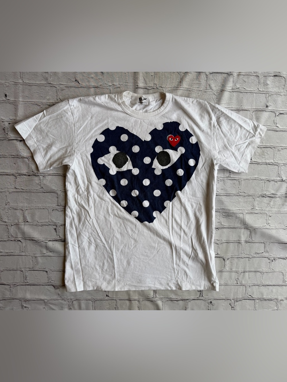 Comme des Garcons PLAY T-Shirt XL Polka Dot Double Heart T234 Japan Streetwear